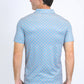 Mens Performance Fabric Print Blue Polo