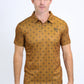 Mens Performance Fabric Print Camel Polo