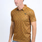 Mens Performance Fabric Print Camel Polo