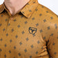 Mens Performance Fabric Print Camel Polo