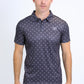 Mens Performance Fabric Print Charcoal Polo