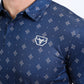 Mens Performance Fabric Print Navy Polo