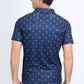 Mens Performance Fabric Print Navy Polo