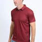 Mens Performance Fabric Print Red Polo