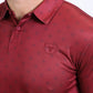 Mens Performance Fabric Print Red Polo