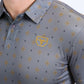 Mens Performance Fabric Print Slate Polo