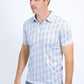 Mens Performance Fabric Print White Polo