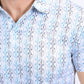 Mens Performance Fabric Print White Polo