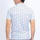 Mens Performance Fabric Print White Polo