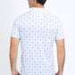 Mens Performance Fabric Print White Polo