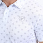 Mens Performance Fabric Print White Polo