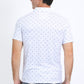 Mens Performance Fabric Print White Polo