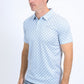 Mens Performance Fabric Print White Polo