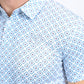 Mens Performance Fabric Print White Polo