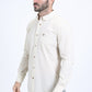 Men's Performance Long Sleeve Beige Shirt