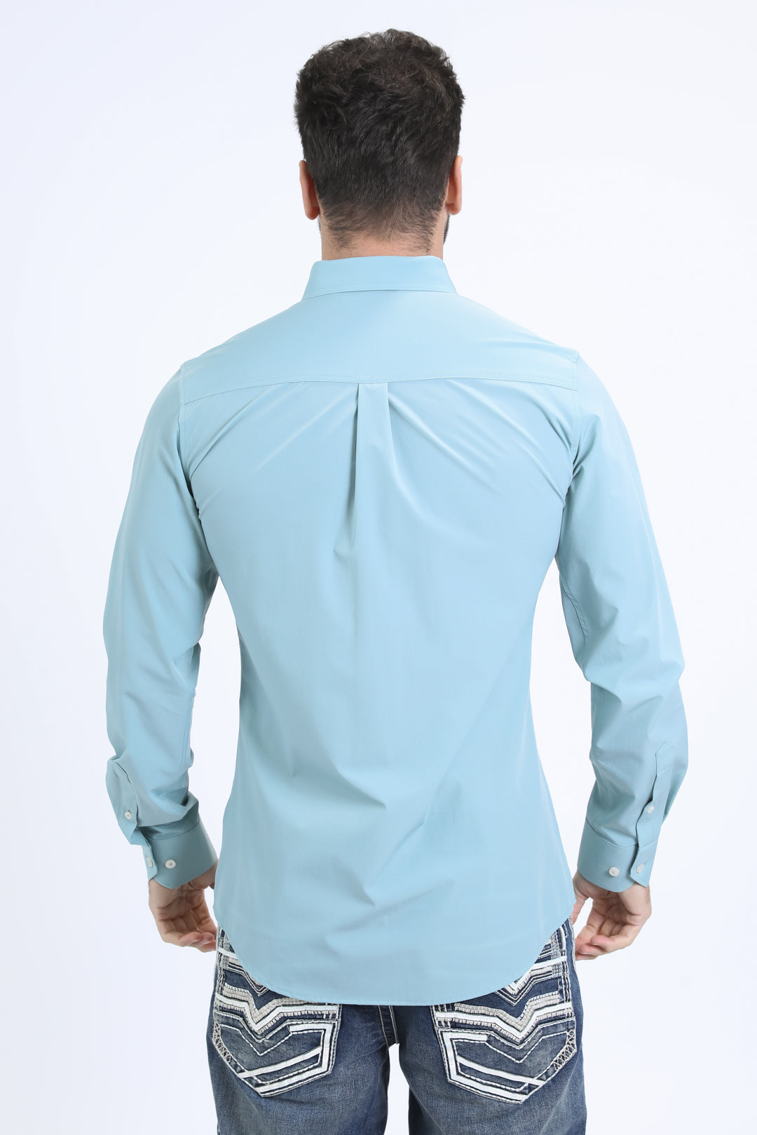 Men's Performance Long Sleeve Blue Shirt