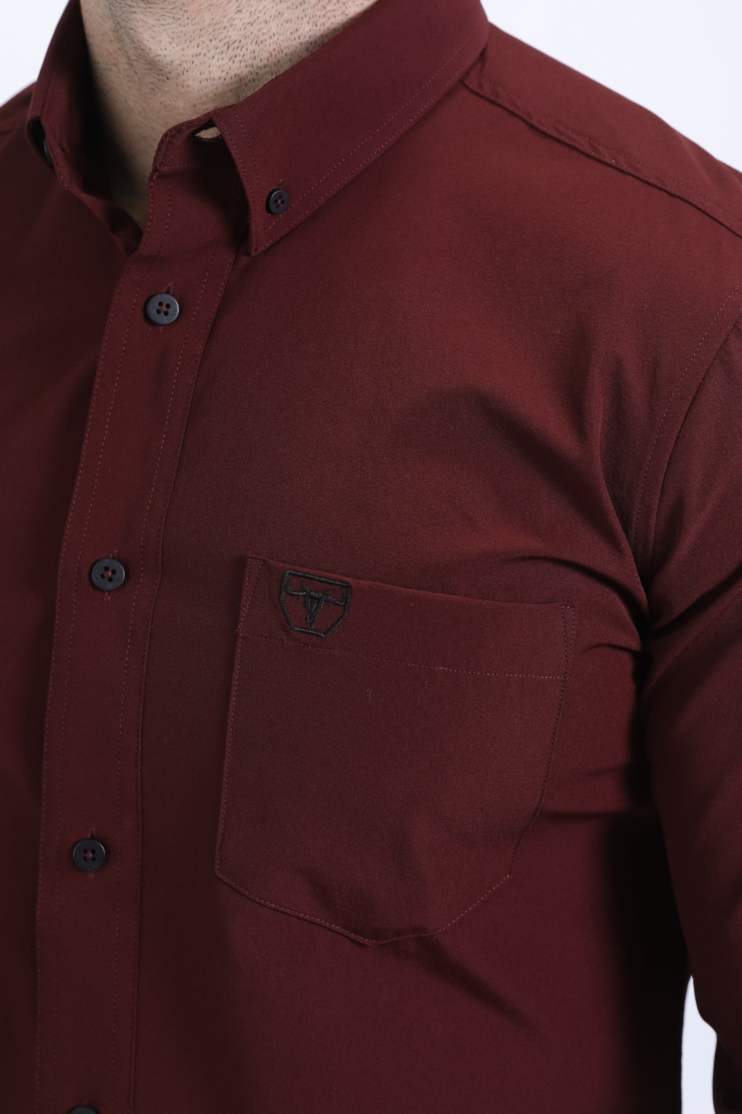 Men's Performance Long Sleeve Burgundy Shirt