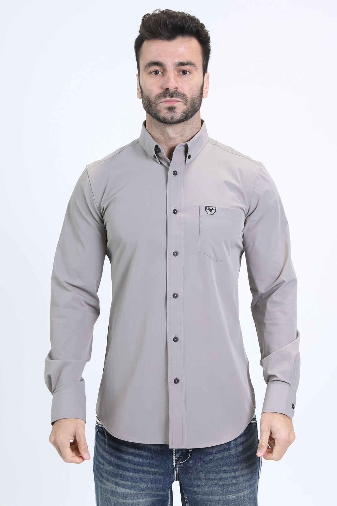 Men's Performance Long Sleeve Grey Shirt