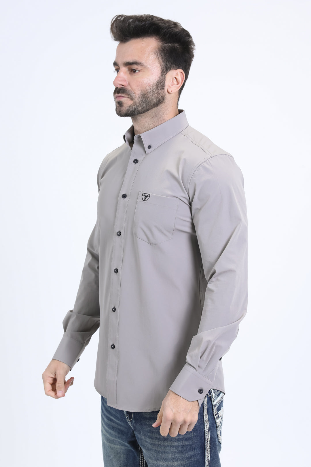 Men's Performance Long Sleeve Grey Shirt