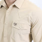 Men's Performance Western Long Sleeve Beige Shirt