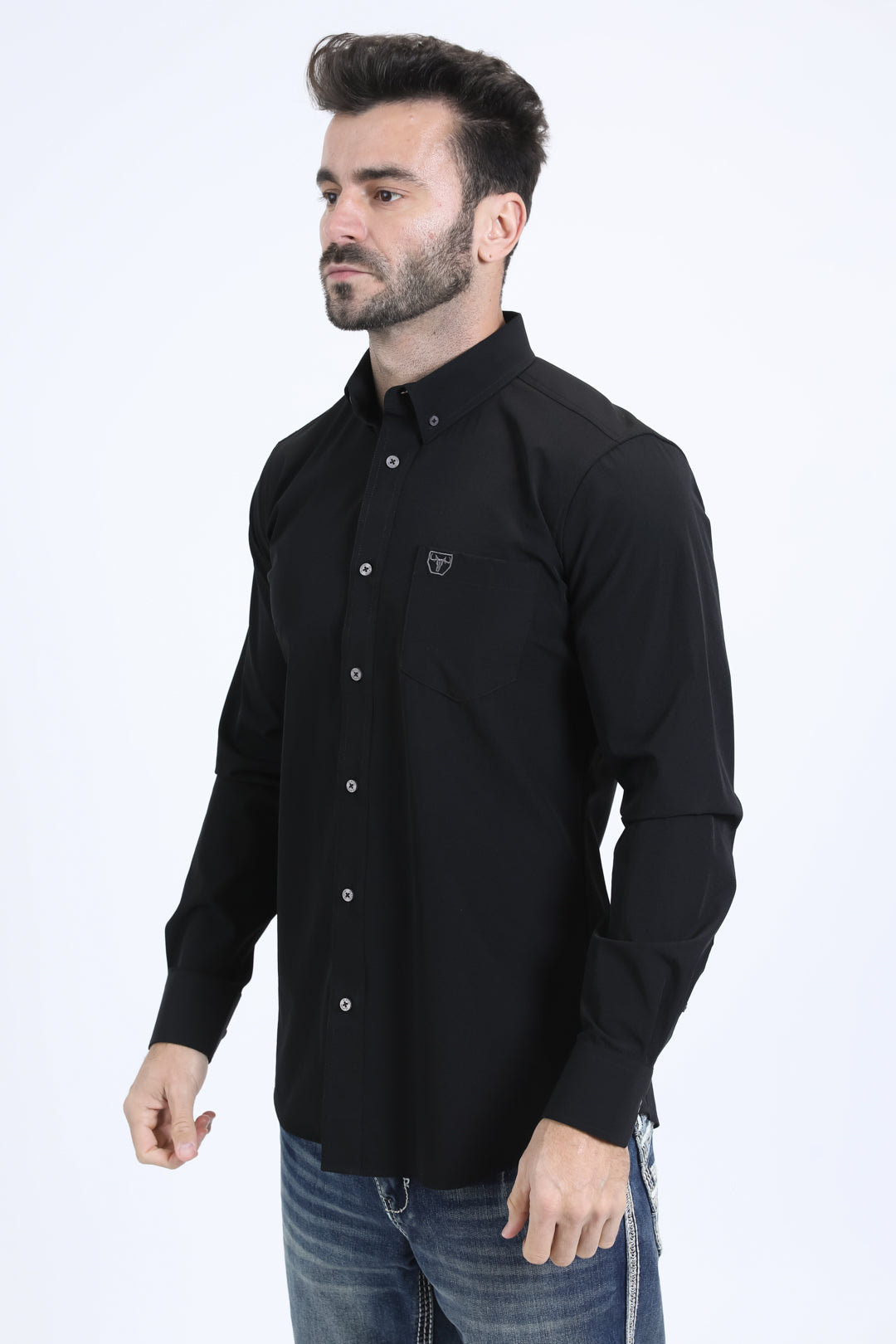 Men's Performance Long Sleeve Black Shirt