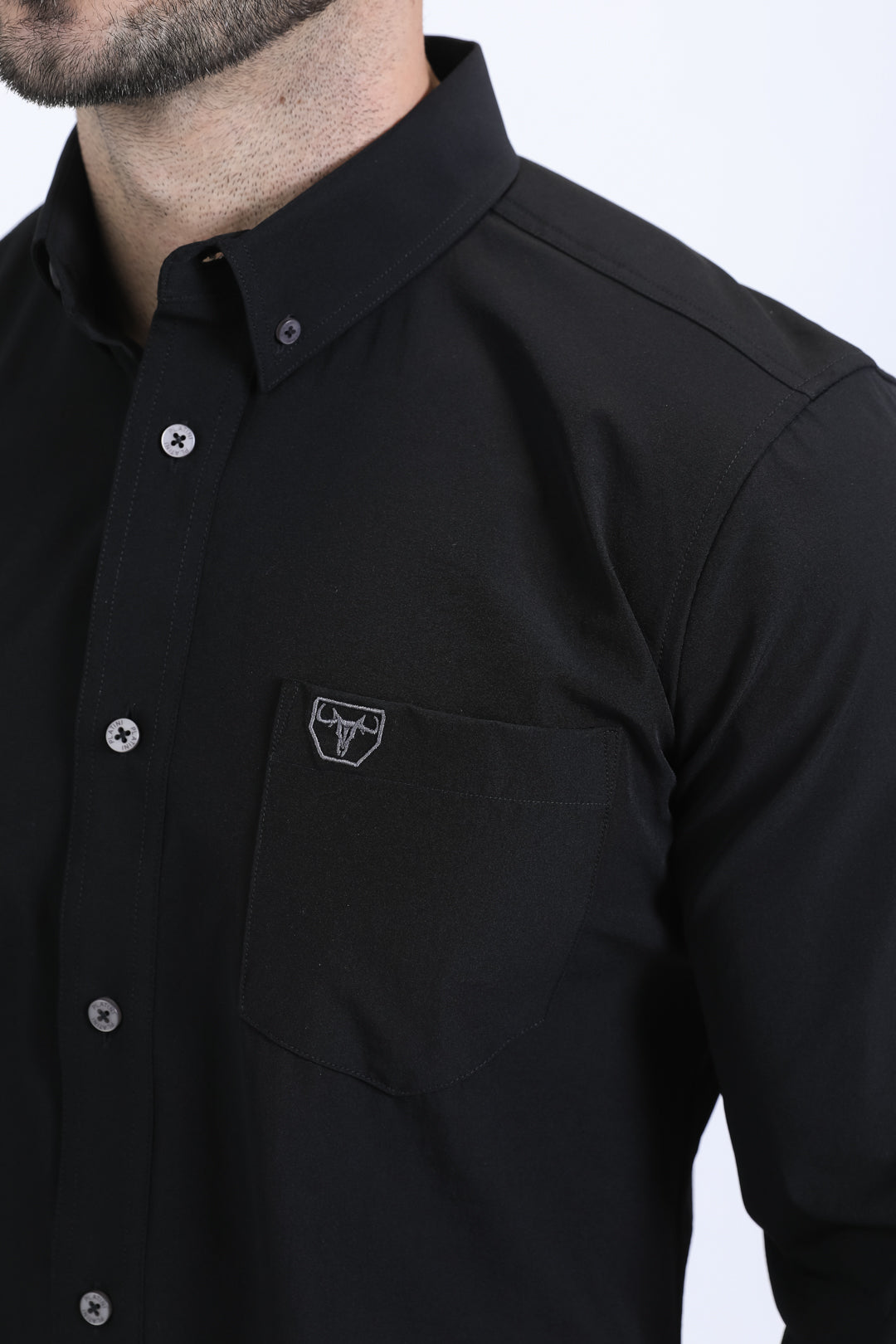 Men's Performance Long Sleeve Black Shirt