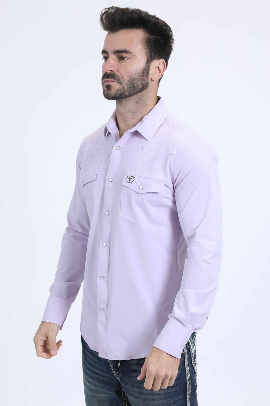 Men's Performance Western Long Sleeve Lt. Purple Shirt