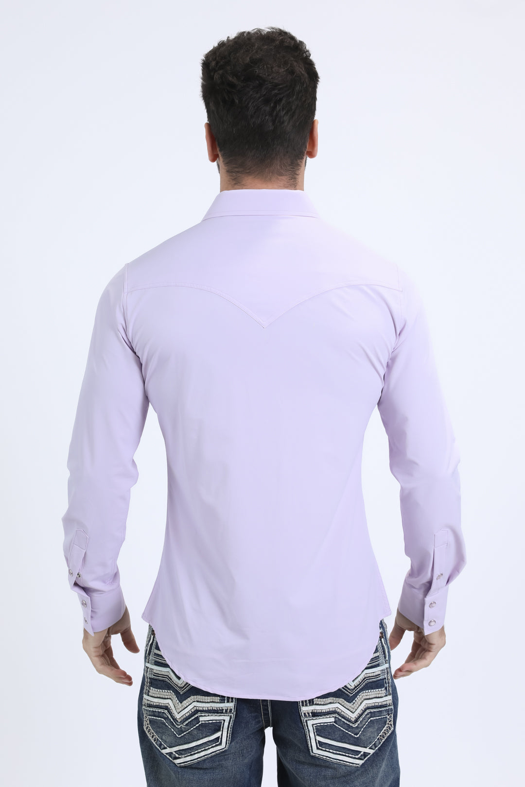 Men's Performance Western Long Sleeve Lt. Purple Shirt