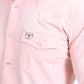 Men's Performance Western Long Sleeve Pink Shirt