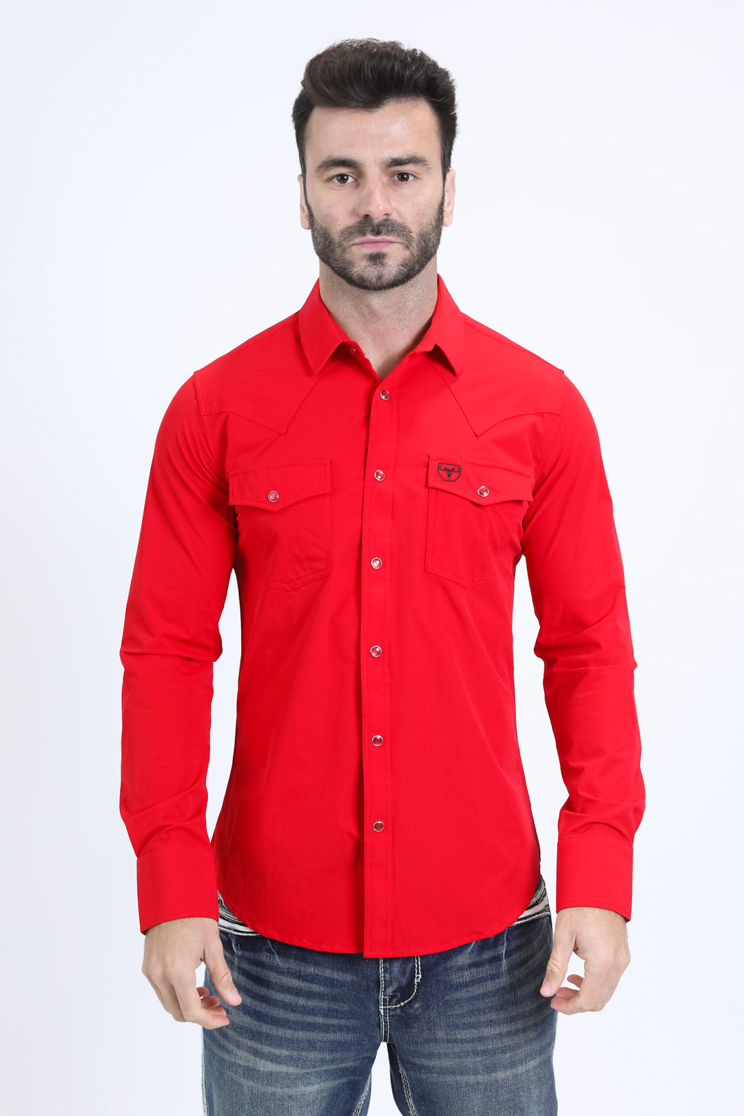 Men's Performance Western Long Sleeve Red Shirt