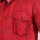 Mens Embroidery Modern Fit Stretch Short Sleeve Shirt