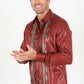 Mens Modern Fit Stretch Aztec Foiled Shirt - Red