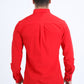 Men’s Single Pocket Logo Modern Fit Stretch Dress Shirt - Red