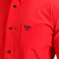 Men’s Single Pocket Logo Modern Fit Stretch Dress Shirt - Red