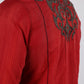 Mens Vintage Washed 2-tone Embroidery Modern Fit Stretch Shirt