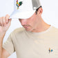 Mens Rooster Logo Baseball Cap - White