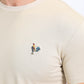 Men's Rooster Logo Cotton Beige T-Shirt