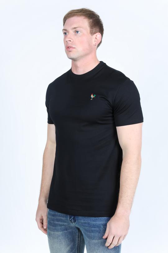 Men's Rooster Logo Cotton Black T-Shirt