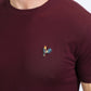 Men's Rooster Logo Cotton Burgundy T-Shirt