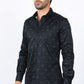 Mens Satin Cotton Modern Fit Black Long Sleeve Shirt