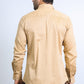 Mens Satin Cotton Modern Fit Khaki Long Sleeve Shirt