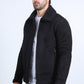 Men's Suede Black Jacket w/ Faux Shearling-lined