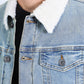 Mens Sherpa Lined Denim Jacket - Tint Blue