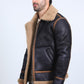 Men's Washed Suede Black Jacket w/ Faux Shearling-lined