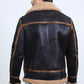 Men's Washed Suede Black Jacket w/ Faux Shearling-lined