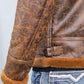 Men's Washed Suede Brown Jacket w/ Faux Shearling-lined