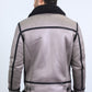 Men's Washed Suede Grey Jacket w/ Faux Shearling-lined