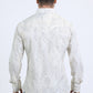 Mens Western Modern Fit Cotton/Spandex Long Sleeve Beige Shirt with Snaps