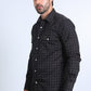 Mens Western Modern Fit Cotton/Spandex Long Sleeve Black Shirt with Snaps