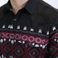 Mens Western Modern Fit Cotton/Spandex Long Sleeve Black Shirt with Snaps